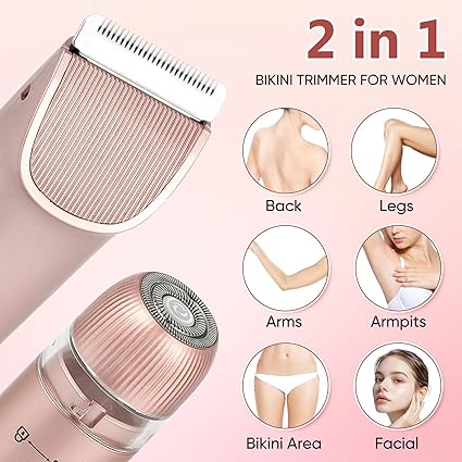 2 in 1 Women Electric Shaver Dual Head Bikini Trimmer